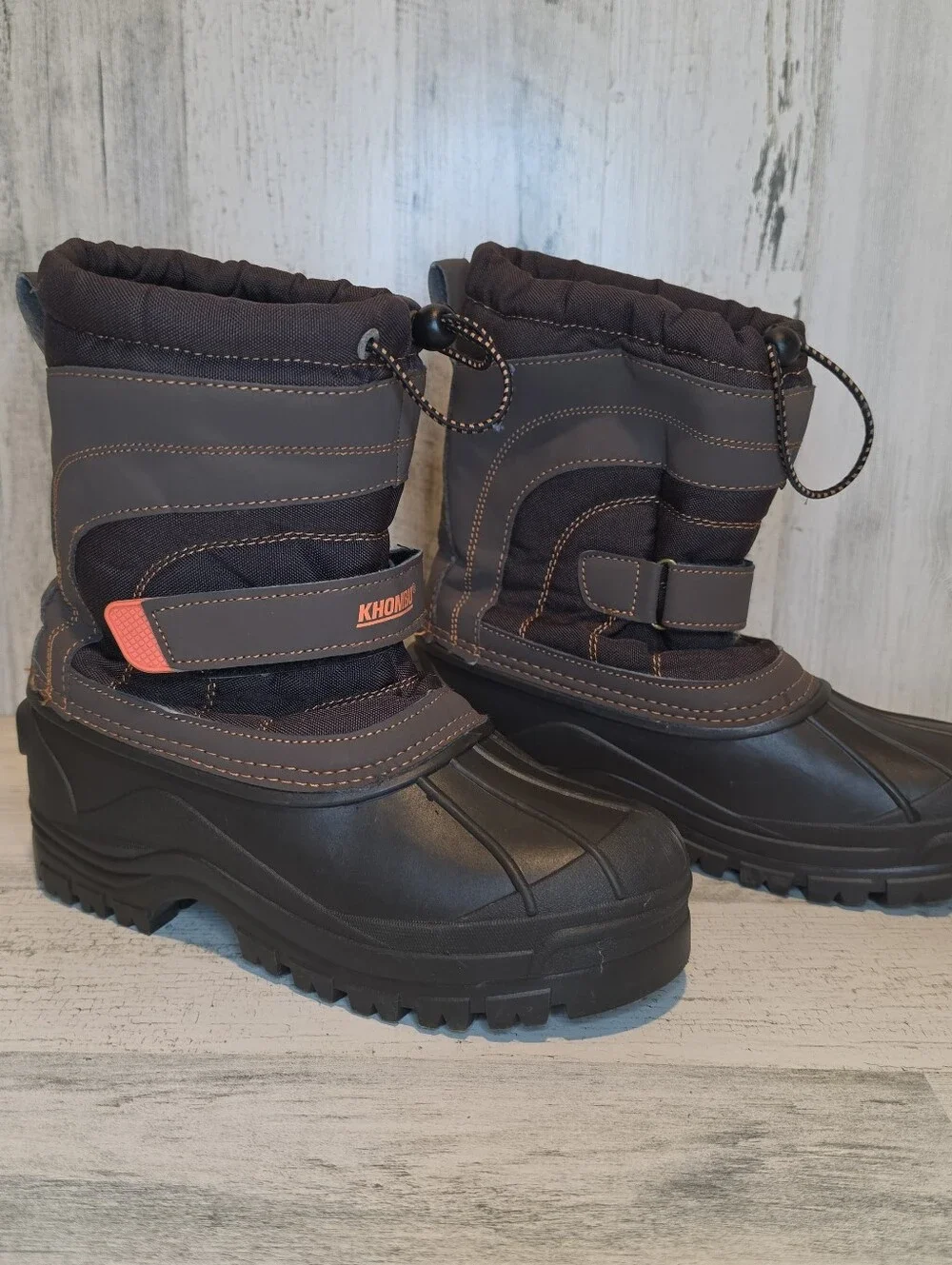 Khombu Brie Big Kids Snow Boots Size 5 Winter Boots Waterproof Insulated Brown